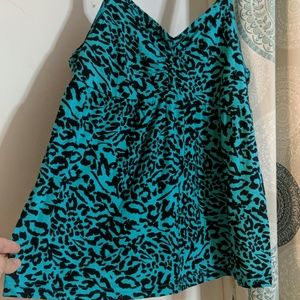 Blue animal print tank